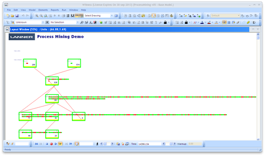 Running simulation in Witness (click to enlarge)
