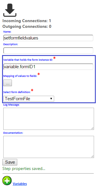Form Instance Set Form Field Values