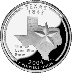 US quarter featuring the state of Texas