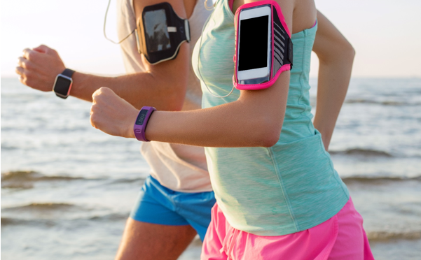 Runners with wearable tech