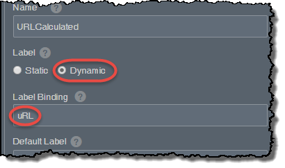 Set label to Dynamic and use the original uRL element