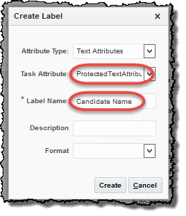 Assign a label to a protected flex field