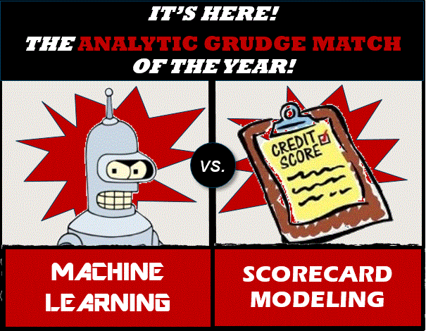 boxing poster with machine learning vs scorecard modeling