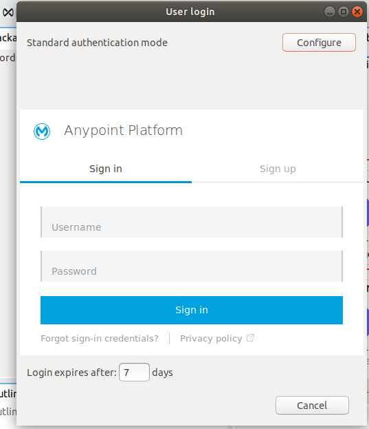 Anypoint Exchange User Login