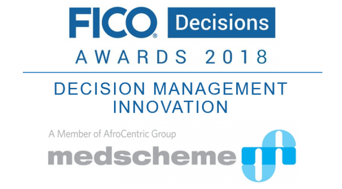 Medscheme logo and FICO Decisions Awards logo