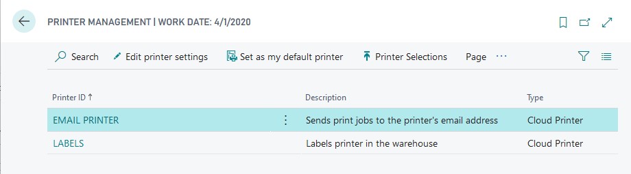 BC wave 1 printer management