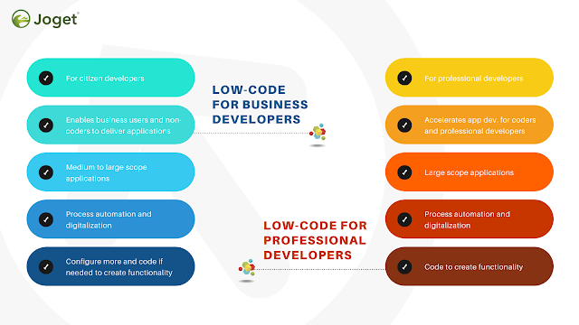 Low-code for business developers and professional developers