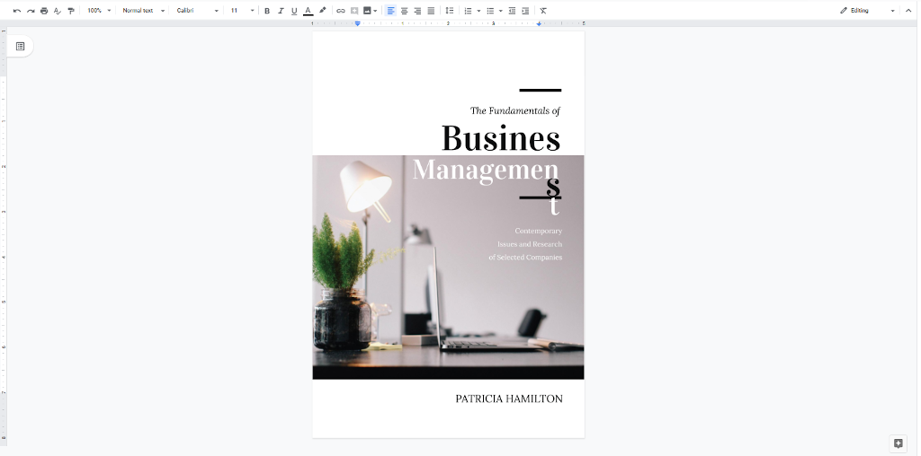 Google Docs Templates - Business Management Book Cover