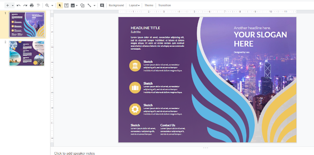 Google Docs Templates - Purple Trifold Brochure