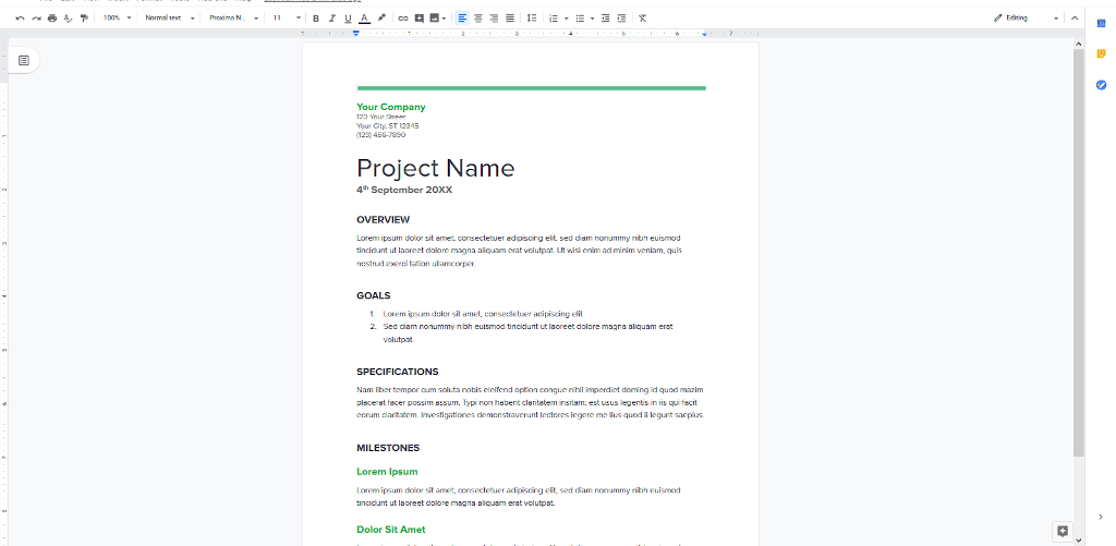 Google Docs Templates - project proposal