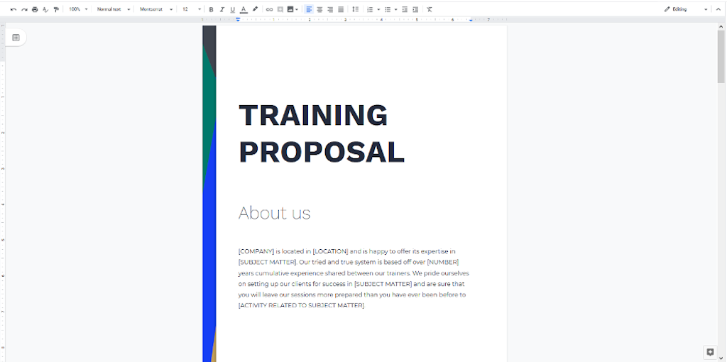 Google-Docs-Templaes-Training-Proposal