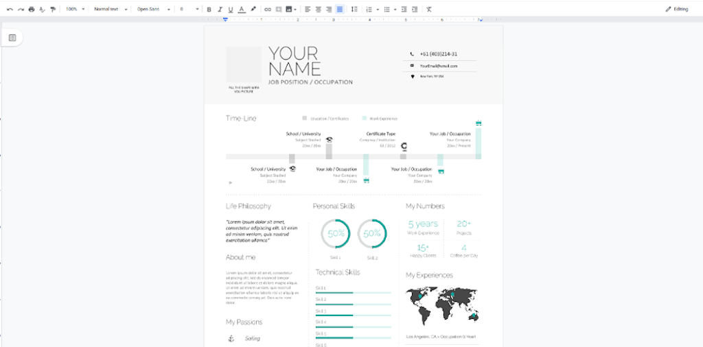 Google Docs Templates - Infographic Resume
