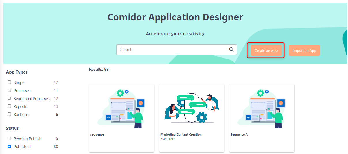 Create Report App | Comidor Platform