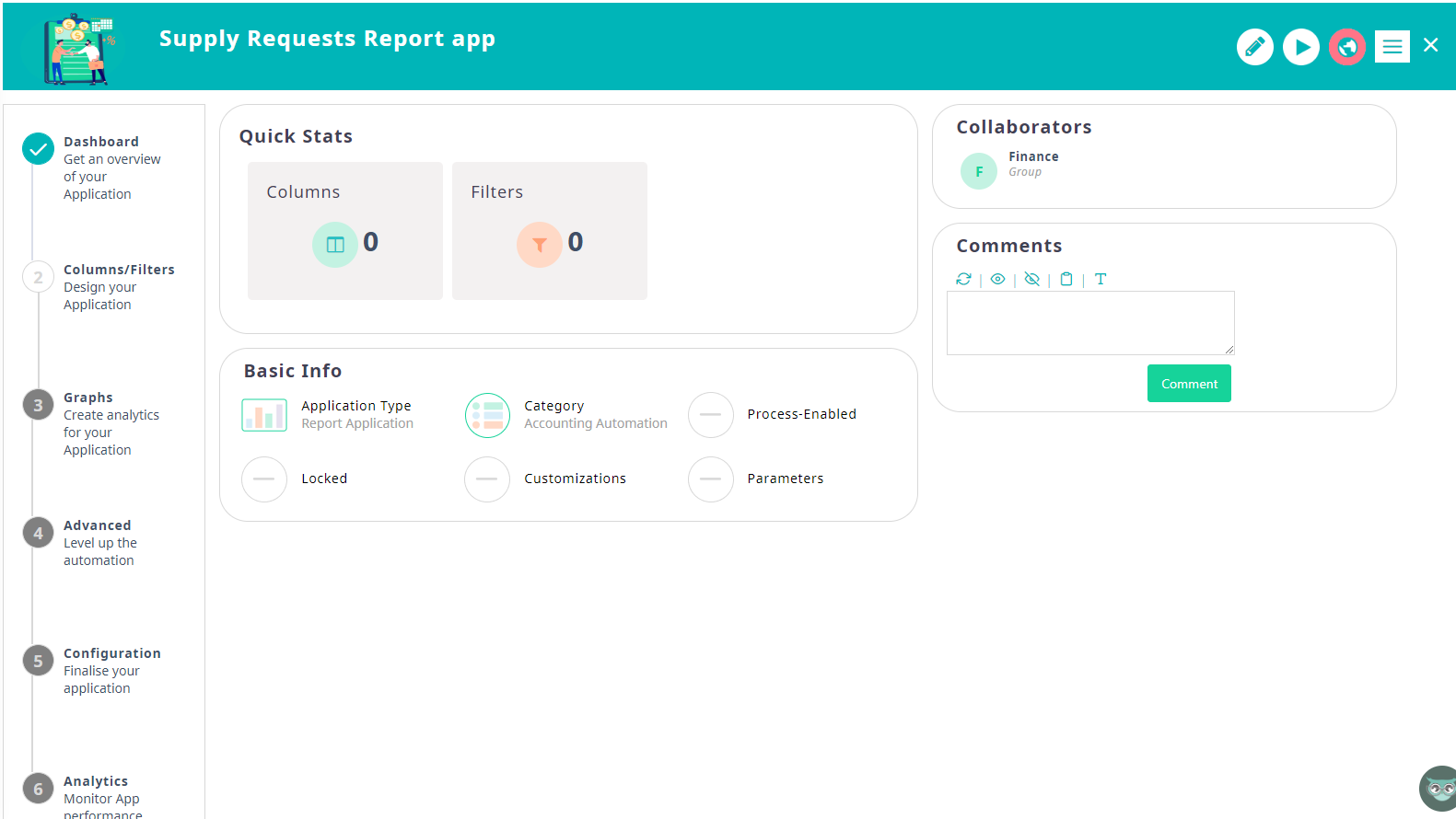 Report App Dashboard | Comidor Platform