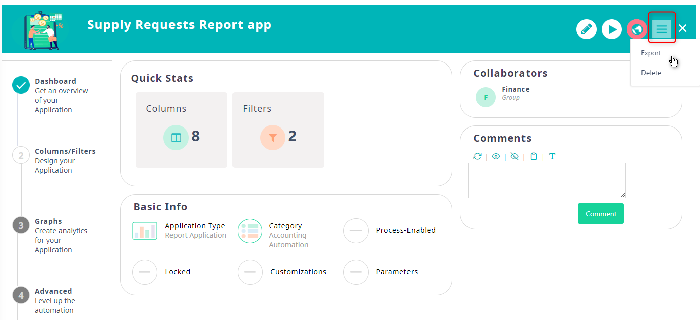 Edit Report App | Comidor Platform