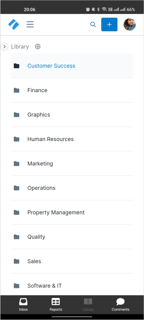 mobile business process management library view