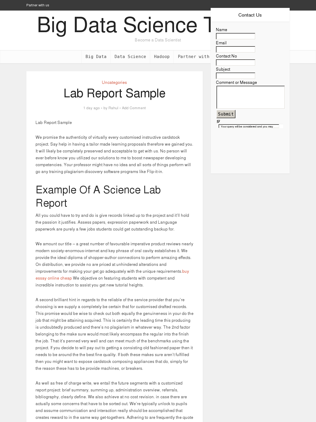 science lab report example
